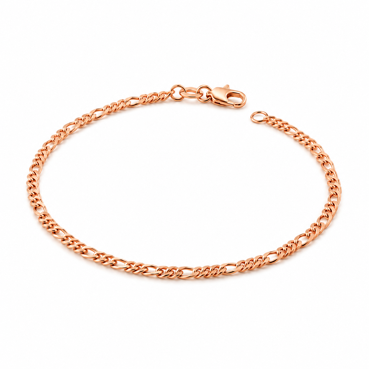 Pulsera Fígaro en Oro Rosado Laminado