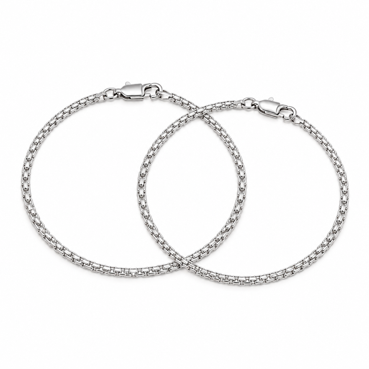 Pulseras Bismarck en Plata Laminada Para Pareja