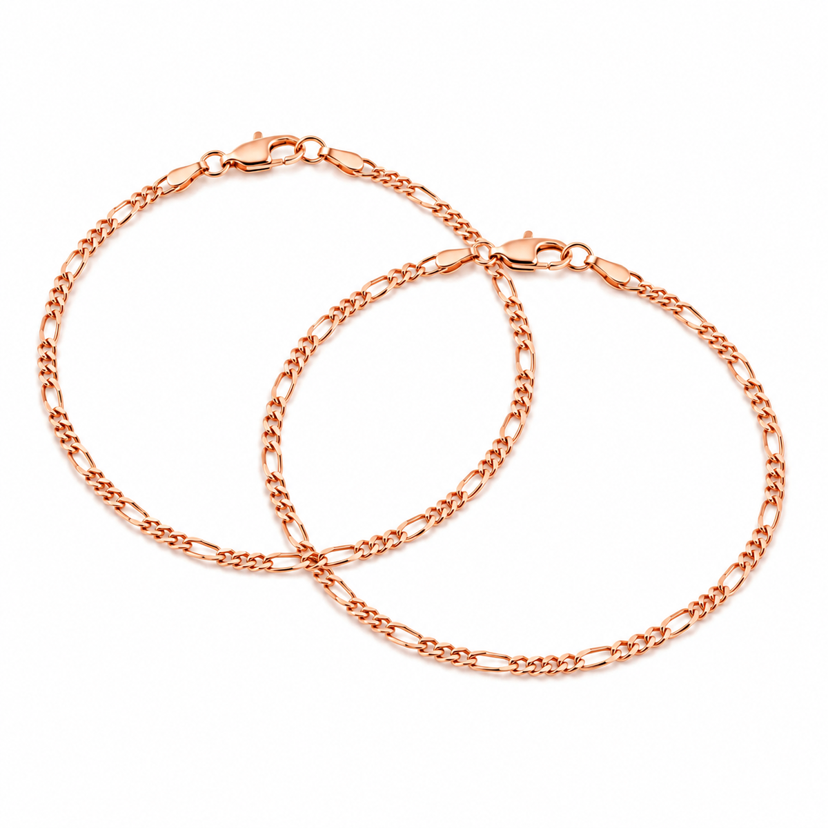 Pulseras Fígaro en Oro Rosado Laminado Para Pareja