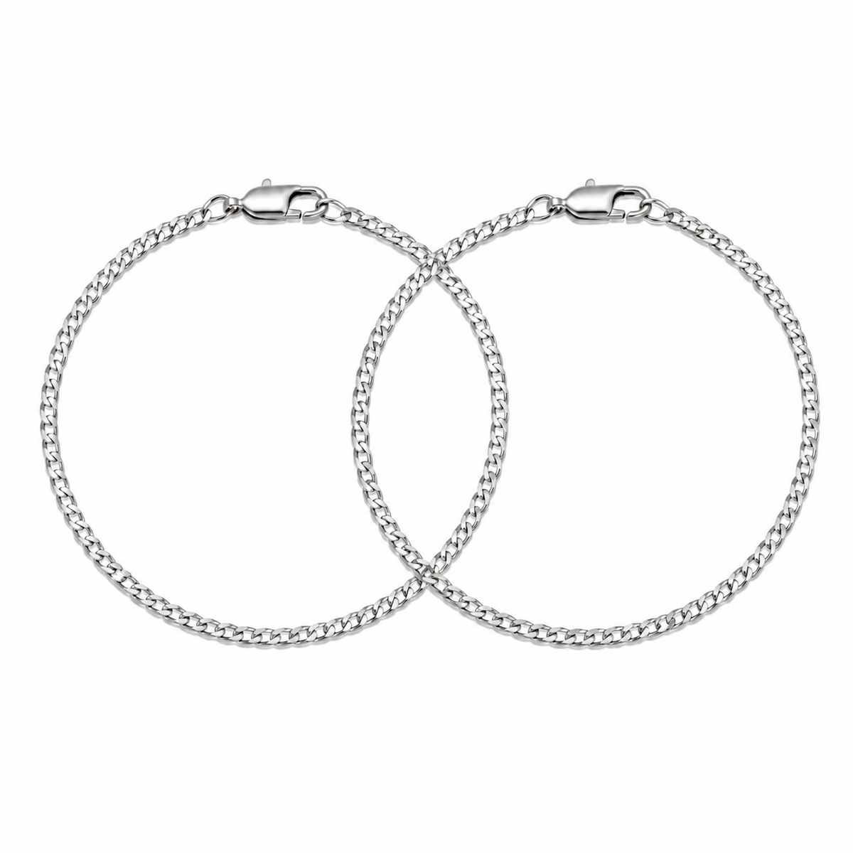 Pulseras Eslabón en Plata Laminada Para Pareja