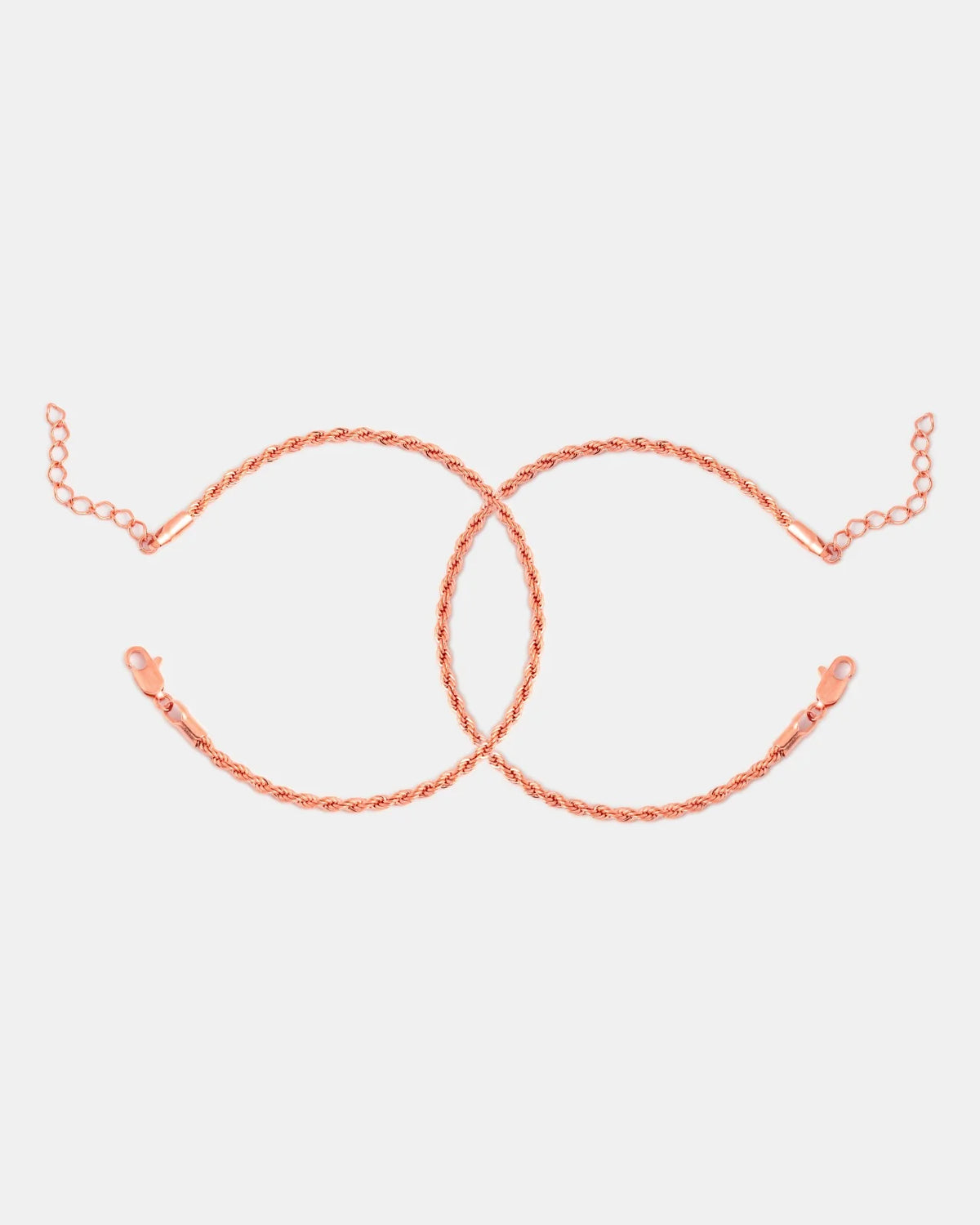 Pulseras Lazo en Oro Rosado Laminado Para Pareja