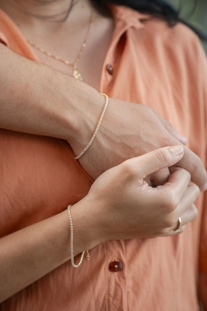 Pulsera Tenis en Oro laminado 18k