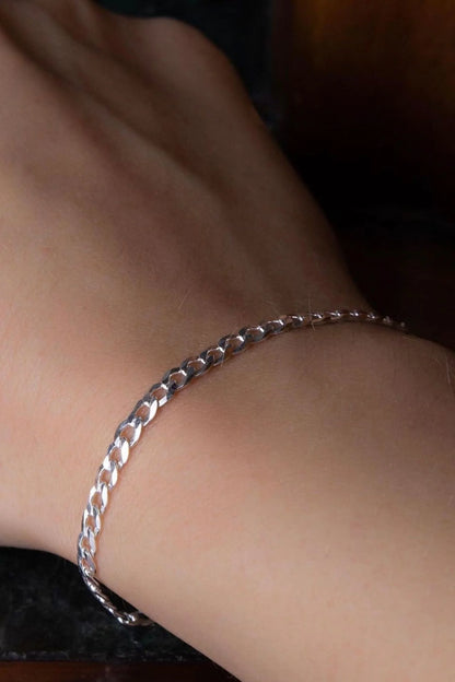 Pulsera Eslabón Plano en Plata 925