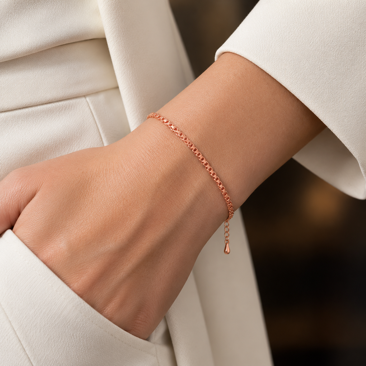 Pulseras Bismarck en Oro Rosado Laminado Para Pareja