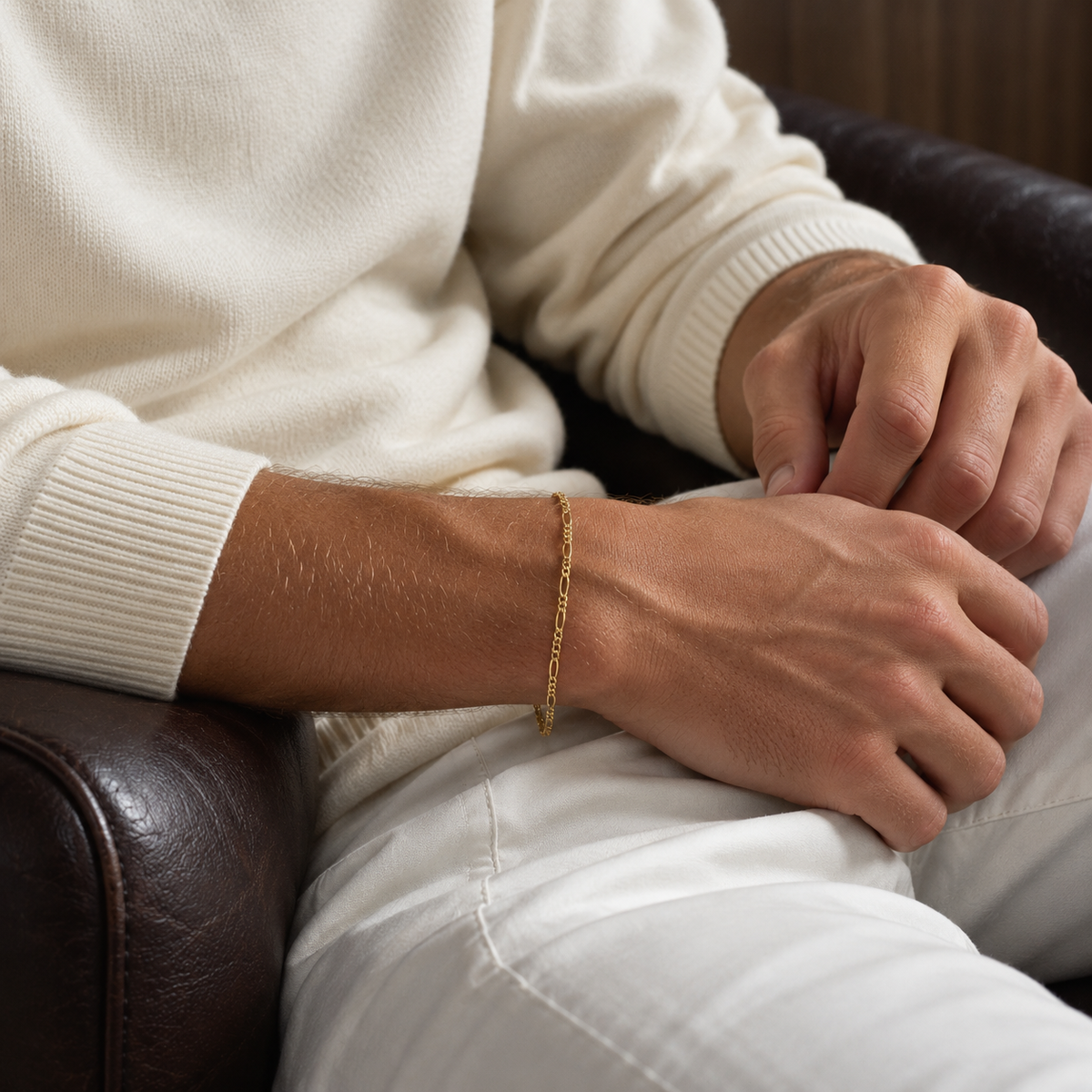 Pulseras Fígaro en Oro laminado 18k Para Pareja