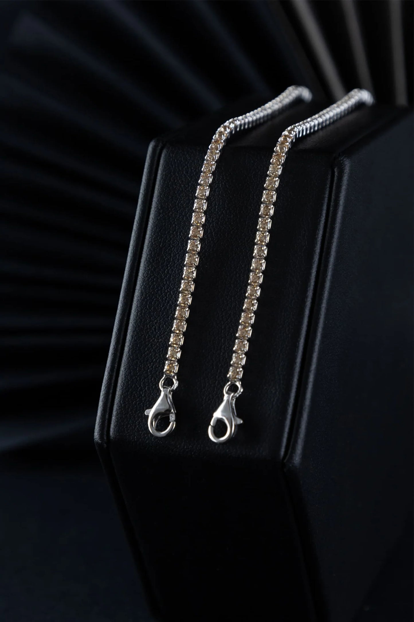 Pulseras Tenis Champagne en Plata 925 Para Pareja