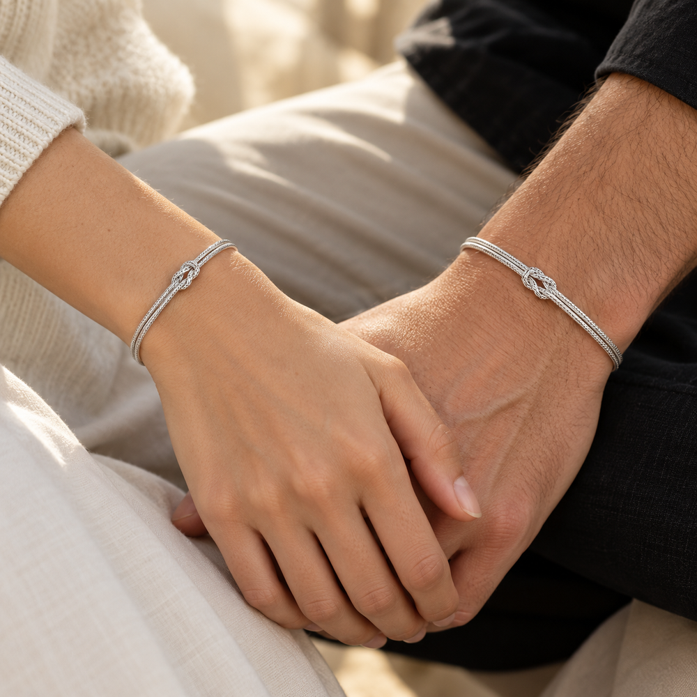 Pulseras Unity en Plata Laminada Para Pareja