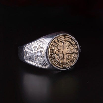 Anillo San Benito en Plata 925 Para Caballero