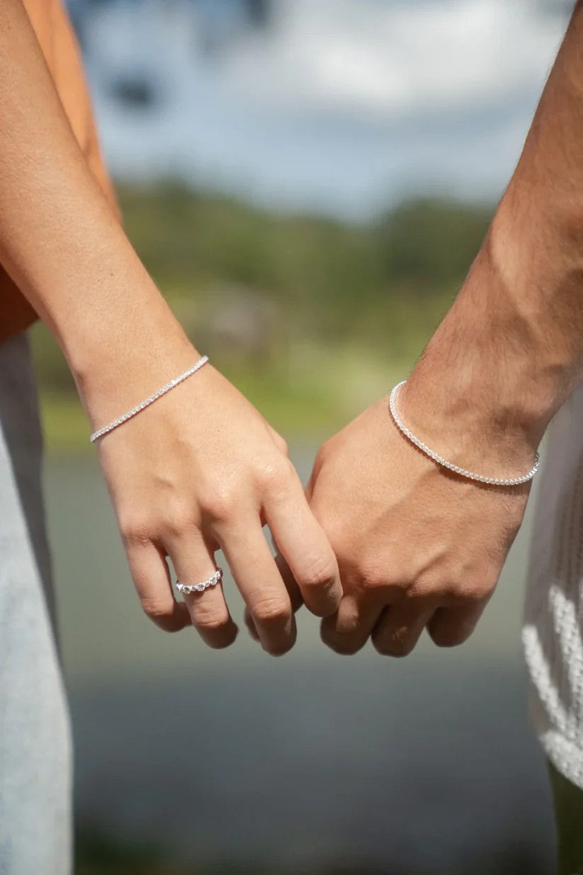 Pulseras Tenis en Plata Laminada 925 Para Pareja