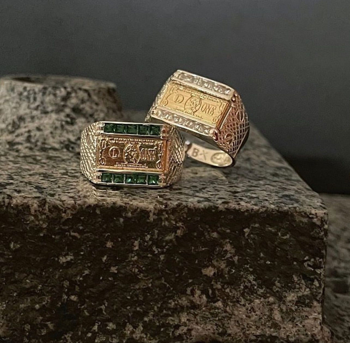 Anillo Dólar Blanco en Plata 925 Para Caballero