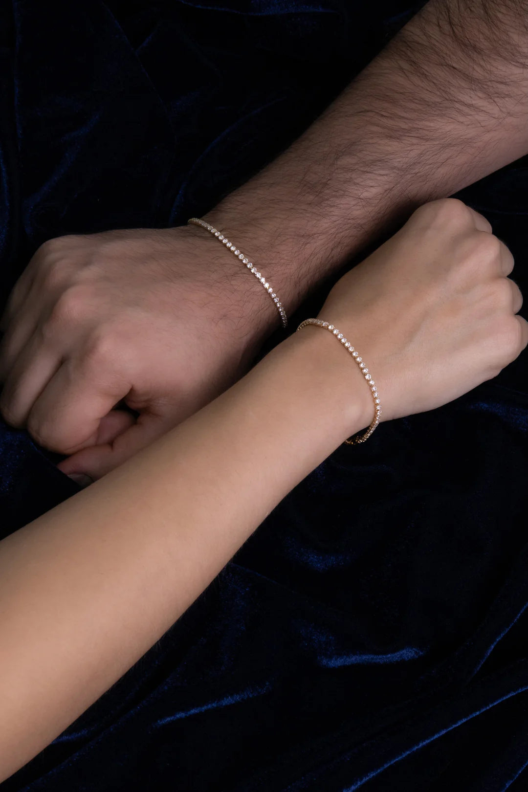 Pulseras Tenis en Oro laminado 18k Para Pareja